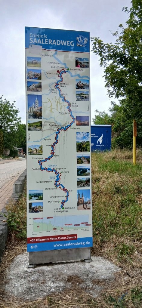 Hinweisschild Saaleradweg