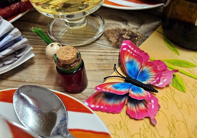 Tischdekoration mit Schmetterling